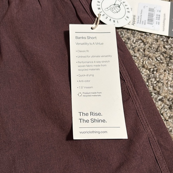 Vuori Banks Short NWT - Picture 2 of 4